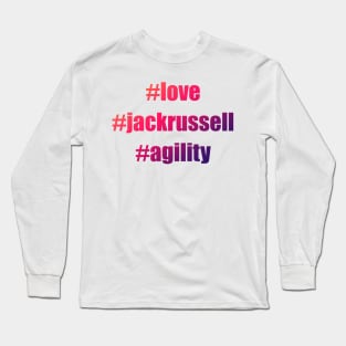 #love #jackrussell #agility in red and purple gradient Long Sleeve T-Shirt